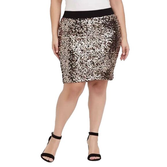 Torrid Champaign Sequin Mini‎ Skirt Women's Plus Size 3X (22/24) Event Glam - Picture 1 of 8
